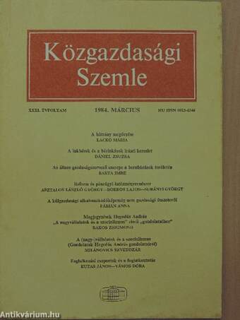 Közgazdasági Szemle 1984. március