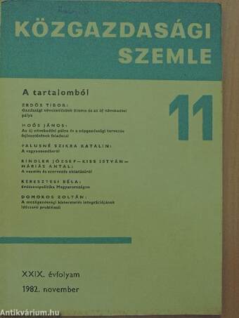 Közgazdasági Szemle 1982. november