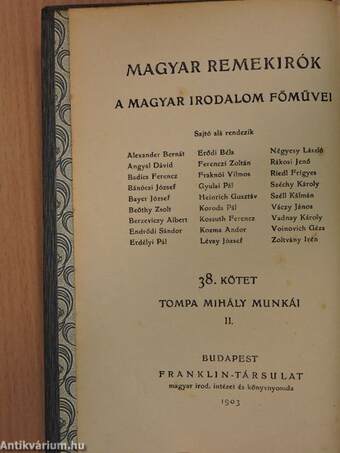 Tompa Mihály munkái II.