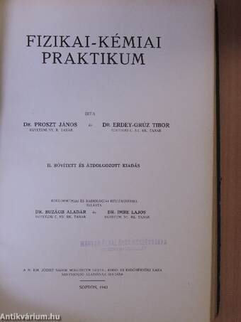 Fizikai-kémiai praktikum