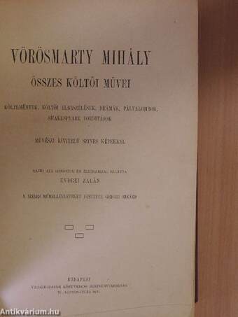 Vörösmarty Mihály összes költői művei