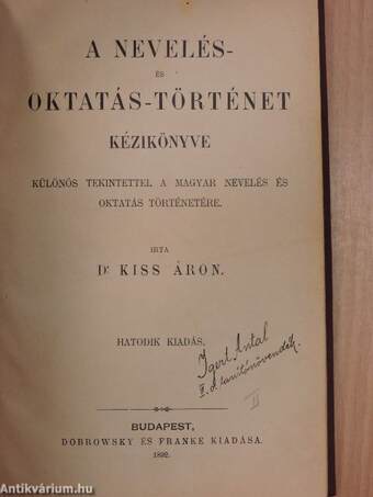 A nevelés- és oktatás-történet kézikönyve