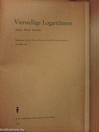 Vierstellige Logarithmen