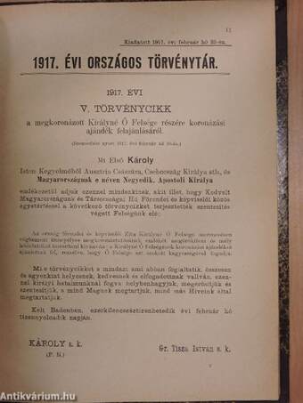 1917. évi Országos Törvénytár