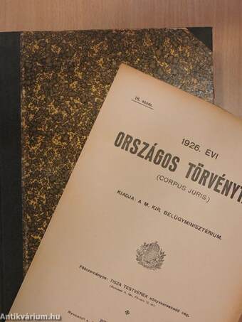 1926. évi Országos Törvénytár január 19-december 2.