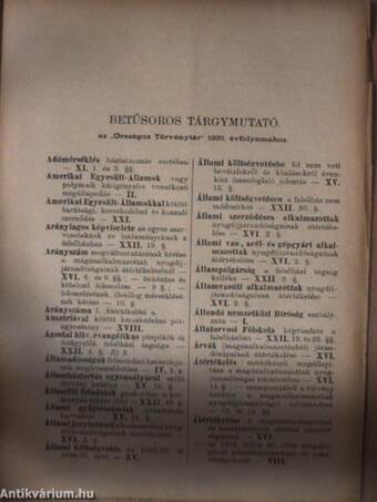 1926. évi Országos Törvénytár január 19-december 2.