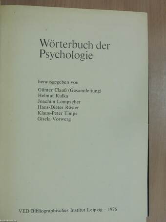 Wörterbuch der Psychologie