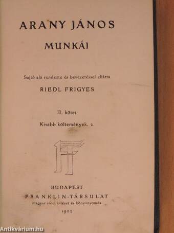 Arany János munkái II.