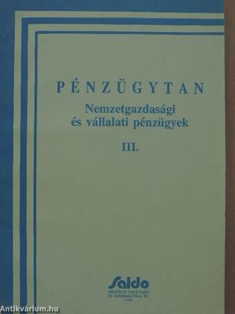 Pénzügytan III.