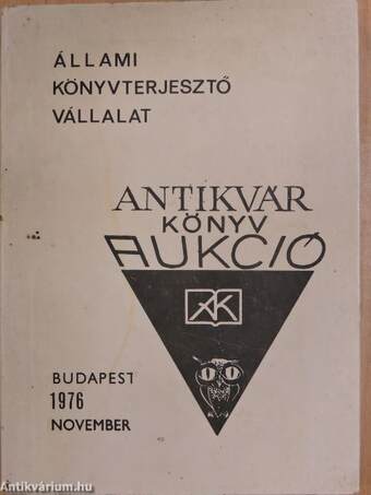 Antikvár könyv aukció - Budapest, 1976. november