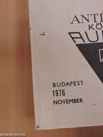 Antikvár könyv aukció - Budapest, 1976. november