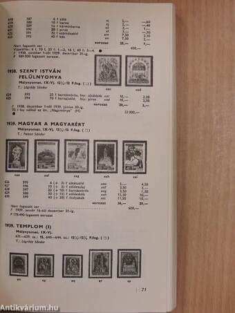 Magyar bélyegek árjegyzéke 1975