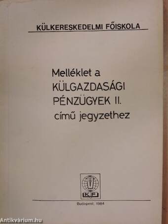 Melléklet a Külgazdasági pénzügyek II. című jegyzethez