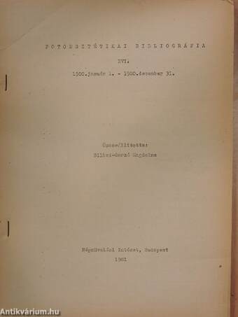 Fotóesztétikai bibliográfia XVI.