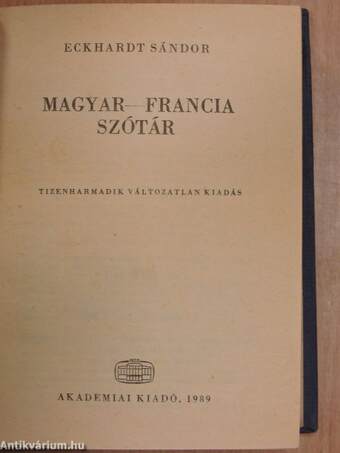 Magyar-francia szótár