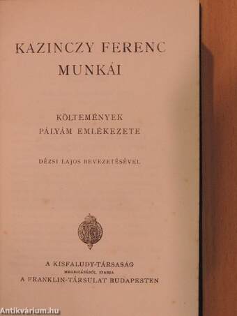 Kazinczy Ferenc munkái