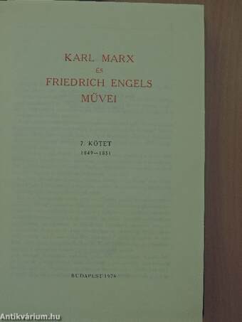 Karl Marx és Friedrich Engels művei 7.