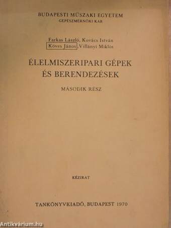 Élelmiszeripari gépek és berendezések II.