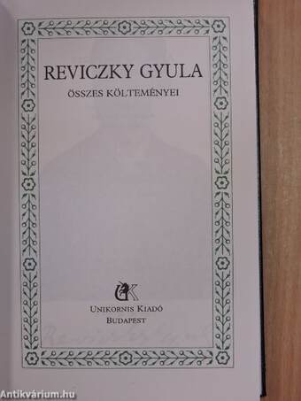 Reviczky Gyula összes költeményei