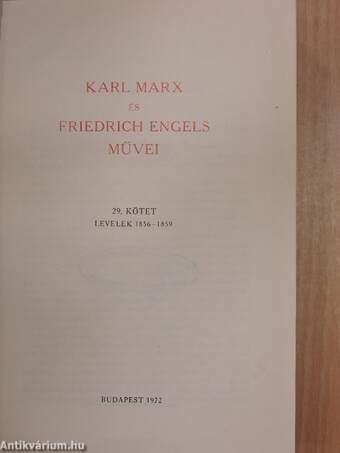 Karl Marx és Friedrich Engels művei 29.