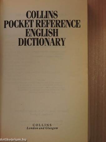 Collins Pocket Reference English Dictionary