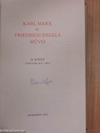 Karl Marx és Friedrich Engels művei 38.