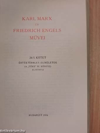 Karl Marx és Friedrich Engels művei 26/I-III.