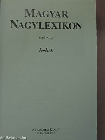 Magyar Nagylexikon 1. (töredék)