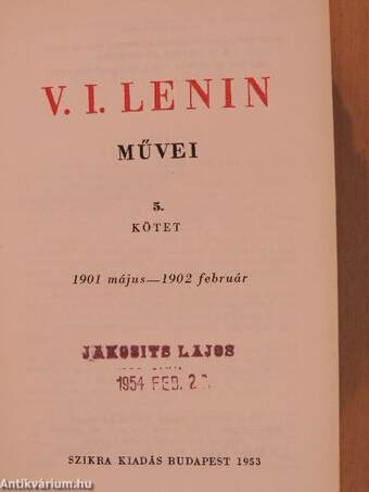 V. I. Lenin művei 5.