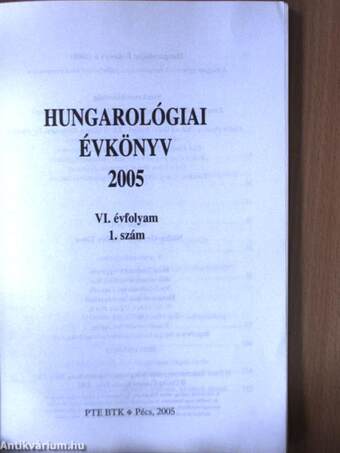 Hungarológiai Évkönyv 6.