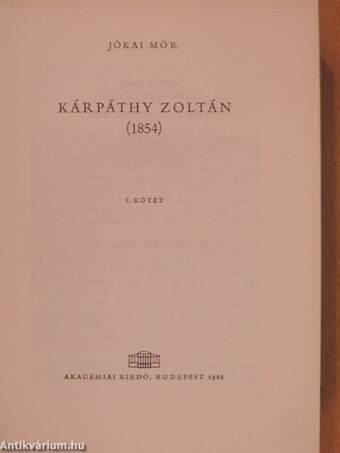 Kárpáthy Zoltán I-II.