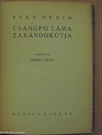 Csangpo Láma zarándokútja