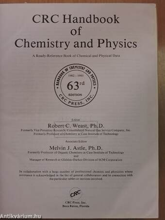 CRC Handbook of Chemistry and Physics