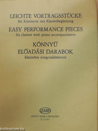 Könnyű előadási darabok klarinétra zongorakísérettel