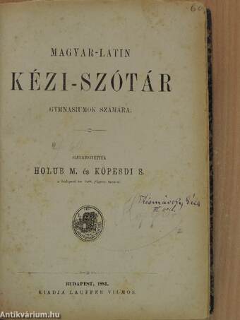 Magyar-latin kézi-szótár