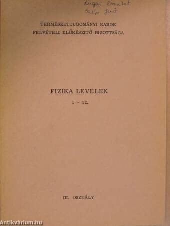 Fizika levelek 1-12.