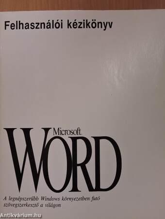 Felhasználói kézikönyv - Microsoft Word 6.0-ás verzió