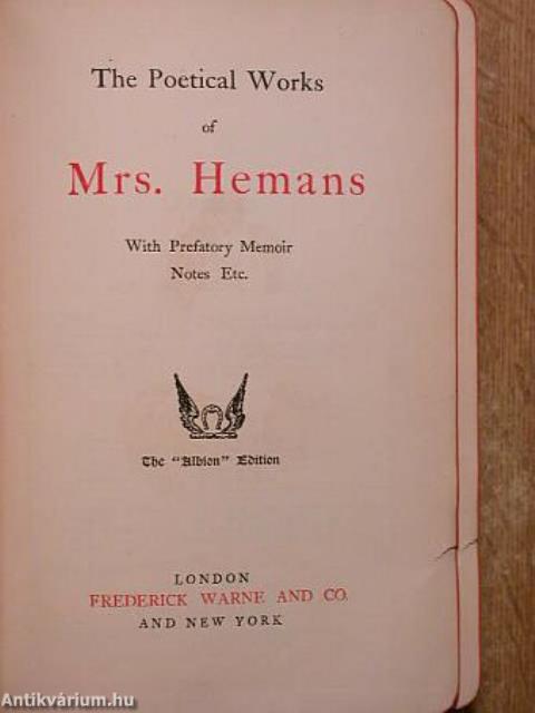 The Poetical Works of Mrs. Hemans