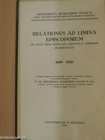 Püspöki jelentések a magyar Szent Korona országainak egyházmegyéiről 1600-1850