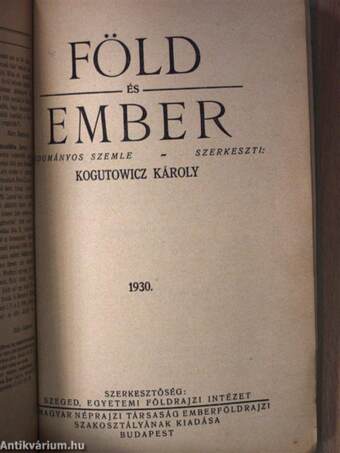 Föld és Ember 1930/4-6.