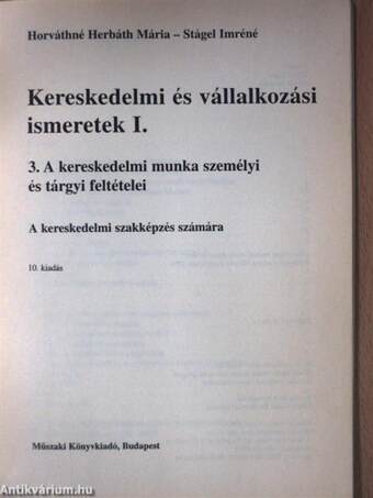 Kereskedelmi és vállalkozási ismeretek I/3.