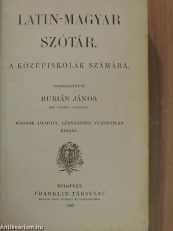 Latin-magyar szótár