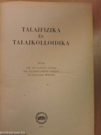 Talajfizika és talajkolloidika