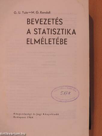 Bevezetés a statisztika elméletébe