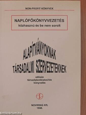 Naplófőkönyvvezetés közhasznú és be nem sorolt alapítványoknak, társadalmi szervezeteknek