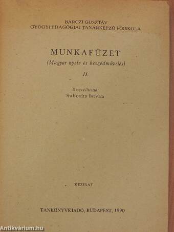 Munkafüzet II.