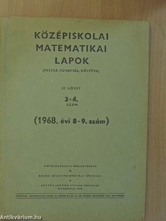 Középiskolai matematikai lapok 1968/8-9.