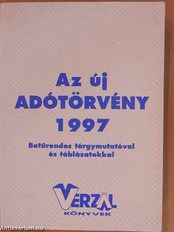 Az új adótörvény 1997