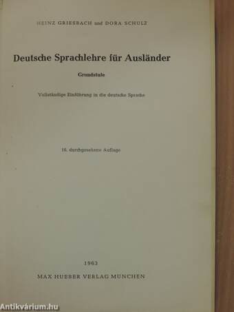 Deutsche Sprachlehre für Ausländer - Grundstufe