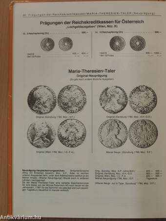 "Austria" Münzkatalog 1790-1990